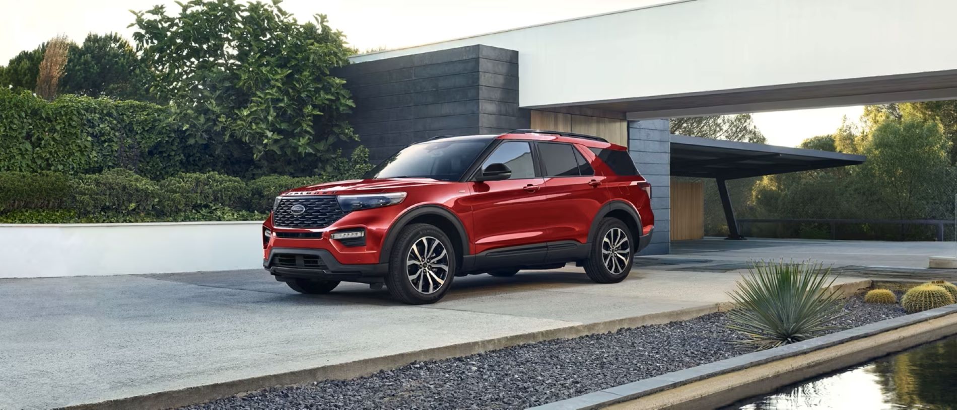 Ford Explorers also come with XLT sport appearance package, universal garage door opener, ten spoke aluminum wheels, cargo area management system, heated second row seats, and rear cross traffic alert.